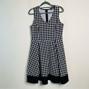 Papermoon Black and White Windowpane Dress Size LP